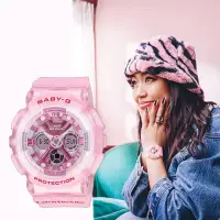 在飛比找momo購物網優惠-【CASIO 卡西歐】Baby-G 嘻哈復古風格半透明雙顯手