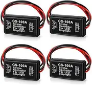 Suesacy 4Piece GS-100A Brake Light Flasher Module 2A 24W High Brake Controller Tail Lamp Prompt Controller