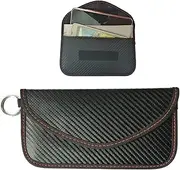 Car Key Signal Blocker Faraday Pouch + Cell Phone Signal Blocking Faraday Bag Updated Design RFID Signal Blocking Faraday Bags for Car Key & Mobile Phone Security with Keychain
