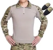 [H World Shopping] Tactical Hunting Military Long Sleeve Shirt with Elbow Pads Camo Multicam MC