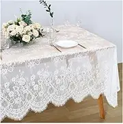 White Lace Tablecloth Exquisite Wedding Tablecloth Lace Fabric 60x120 inches Vintage Lace Overlay Rectangle Outdoor Party Event Decoration Classic White Tablecloth