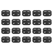 20Pcs Alloy Spring Cord Lock Ends Toggle for Shoelaces Black 22.2x15.2mm