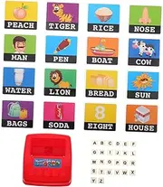 FOYTOKI 1 Set Early Education Platter Letter Blocks for Spelling Alphabet Memory Game Alphabet Tile Game Word Games for Spelling Learning Red Plastic