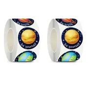 2Rolls of Childrens Decorative Sticker Labels Cute Design for Kids Crafting Use