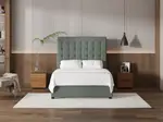 My Style Buttoned Headboard & Gas Lift Base - Double / Seaglass / Standard Base