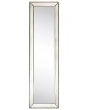 Empire Art Direct Champagne Bead Beveled Rectangle Cheval Mirror Full Length Mirror Leaner