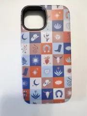 Casely Bold MagSafe iPhone 14 Case - Dirt Roads Chic Western Squares Print Case