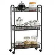 3-Tier Cart Storage Rolling Kitchen Utility Rack Tier Trolley Organizer Wheels