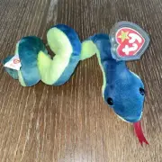 TY Beanie Baby Hissy Snake Tag Errors RARE PVC New 1997