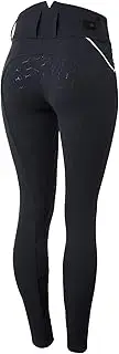 [HORZE] Della Women's High Waist Silicone Full Seat Breeches with Belt Loops - Dark Navy - 24