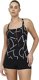 [Gottex] Women's Free Sport Kai Scoop Neck Tankini Swim Top Hook and Eye Closure, Front Zipper, Built-in Cups