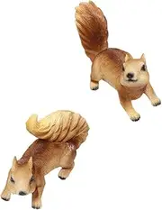 FOMIYES 2pcs Ornaments Halloween Crafts Squirrel Home Accents Decor Decoraciones para Salas De Casa Outdoor Statues Table Centerpieces Plush Stuffed Animals Stuff Animals Resin Toy Mini