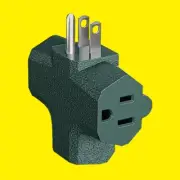 Green T-Shaped Adapter 3-Port Multifunctional Socket Adaptor Charging for Garage