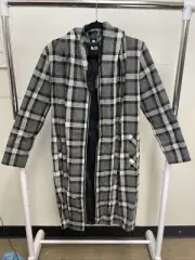 Cheap Monday Women's Black/White Checkered Selma Coat - Size XS