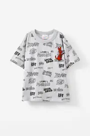 [Cotton On Kids] Cotton On Kids - I Scream Colour Drop Shoulder Short Sleeve Tee - Lcn isc cloud marle/kangaroo bff 6 LCN ISC CLOUD MARLE/KANGAROO BFF