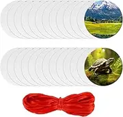 26 Pcs 3'' Sublimation Ornament Blanks with Red String, Double Side Sublimation Ornaments, Round Sublimation Blanks for Xmas Tree Décor, Sublimation Blanks Bulk for Home Decor DIY Crafts