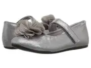 Baby Deer Silver Sparkle Shimmer Mary Jane Shoes w/Flower Baby Toddler 3 4 5 6 7