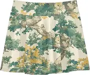 [FRODOTGV] Huge Green Trees Girls Tennis Skirt with Built-in Shorts Athletic Skort for Little Girl Kids Pleated Skort