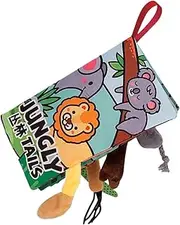 Derwrtup Soft Book - Crinkly Jungle Book - Jungle Marine Theme Touch and Feel Multi Texture Fabric Toy, Early Development Interactive Toy for Baby Kids