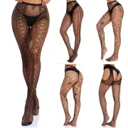 Fishnet Bodysuits Catsuit Womens Transparent Open Crotch See Through Full New