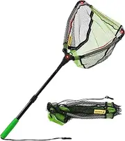 Black Paw Floating Fishing Net - Telescopic, Foldable, Rubber Coated Landing Net with Neoprene Foam Edging, Aerospace-Grade Aluminum, Easy Catch & Release of Fly, Salmon, Bass