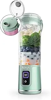 [NINJA] Blast Portable Blender, Cordless, 18oz. Vessel, Personal Blender for Shakes & Smoothies, BPA Free, Leakproof Lid & Sip Spout, USB-C Rechargeable, Dishwasher Safe Parts, Tinted Mint, BC151MT