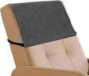 Faux Leather Recliner Headrest Protector, Waterproof Recliner Headrest Cover with Elastic Straps, Chair Couch Headrest Cover, Sofa Slipcover for Home 42.5×68.5 cm (Gray)