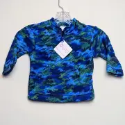 Hanna Andersson Blue Camo Half Zip Fleece Pullover Sweater Size 2T New NWT