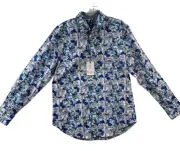 ROBERT GRAHAM Marshfield Geometric White Button Down Shirt Men's Medium NWT