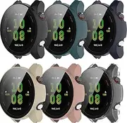 1 Pack Case Intended for Garmin Forerunner 255 Smartwatch, Hard PC Case with Glass Film Screen Protector Anti-Scratch Protective Cover Case for Garmin Forerunner 255 (6 Pack)