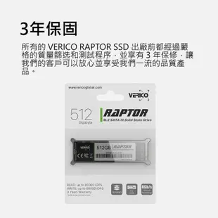 VERICO Raptor M.2 2280 SSD 固態硬碟 128GB 256GB 512GB SATA III