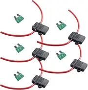E Support 12 Gauge ATC Fuse Holder Box in-Line AWG Wire Copper 12V 30A Blade Standard Plug Socket Pack of 5