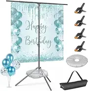 EMART T-Shape Portable Backdrop Stand Kit 5x8.5ft/1.5x2.6m Adjustable Photography Background Support Holder for Parties, Banners, Photoshoot