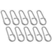 200Pcs 0.8" Stainless Steel Fishing Quick Snaps Clips Oval Split Rings Silver