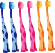 Minkissy Cute Cartoon Deer Toddler Toothbrush 6pcs Kids Soft Bristles Teeth Brush Set