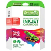Greentec Canon CLI 521 Black and Colour 5 Ink Value Pack