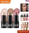 Non-Greasy 3-Piece Contour Makeup Set with Blush, Bronzer, and Highlighter