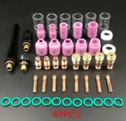 49PC/Set Welding Torch Stubby Gas Lens Pyrex TIG Lens Pyrex Glass Cup WP17/18/26