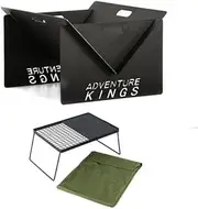 Adventure Kings Portable Steel FirePit +Camp Fire BBQ Plate Combo Grill hotplate