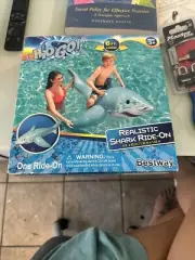 BESTWAY H2O Realistic SHARK RIDE ON 6 Ft Long Pool Toy, Summer, Water Toy , Kid