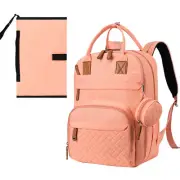 Pink Portable Diaper Bag Backpack Multi Pocket Mommy Handbag for Camping