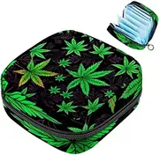 Period Bag,Sanitary Napkin Storage Bag,Colored Fantasy Leaves,Tampon Holder for Purse