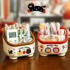 Multi Grid Penholder Cartoon Pattern Stationery Box Cute Table Storage Box