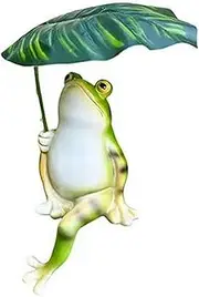 Green Frog Decor,Leaves Cool Simulated Frog Ornaments Fish Pond Fish Tank Micro Landscape Layout Landscaping Home Balcony Garden Crafts,Animal Art Craft Statues Desktop Ornaments