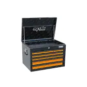 SP Tools 7 Drawer Custom Series Deep Tool Box Orange/Black Full Drawer Extension