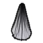 Wedding Veil for Wedding Hen Party Bride Veil Hen Party Head Scarf Black