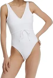 [Body Glove] Women's Standard Pam V-Neck One-Piece Swimsuit with Deep V Back