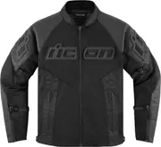 Icon Mesh AF Motorcycle Leather Jacket, black, Size S for Men