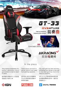 在飛比找松果購物優惠-AKRACING超跑電競椅-GT33 Overture-銀x