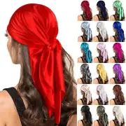 Women Satin Solid Silk Scarf Hijab Plain Shiny Soft Large Square Head Neck Wrap